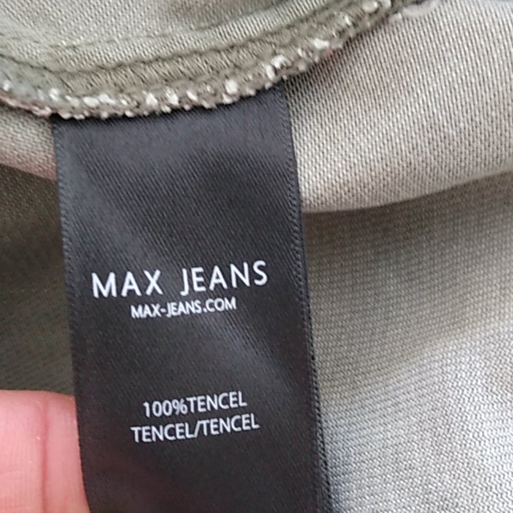 Max Studio Army Green Very Soft Jacket Size S - image 7